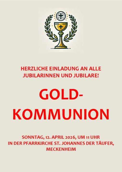 Plakat Einladung Goldkommunion