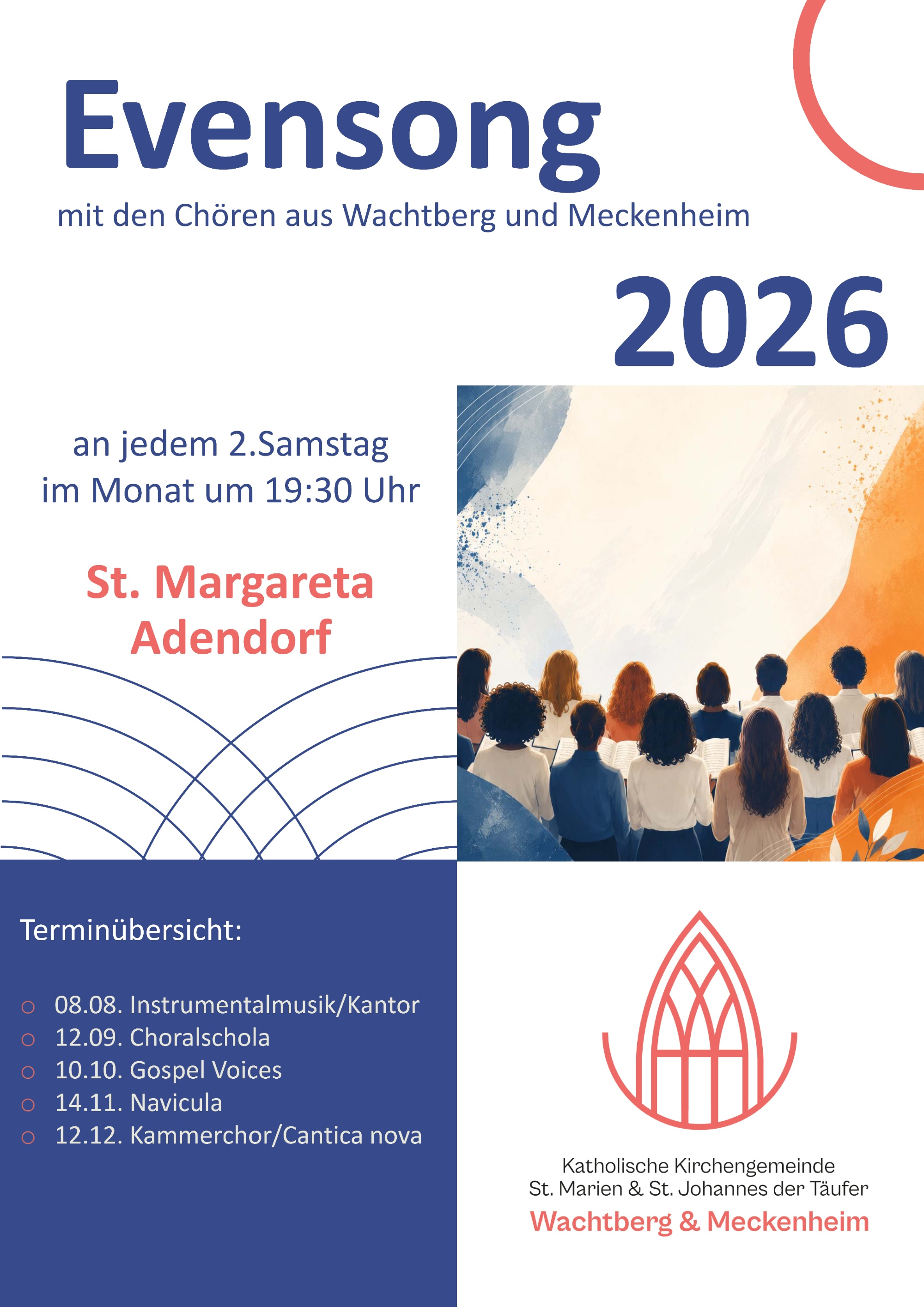 Plakat Evensong zweites Halbjahr
