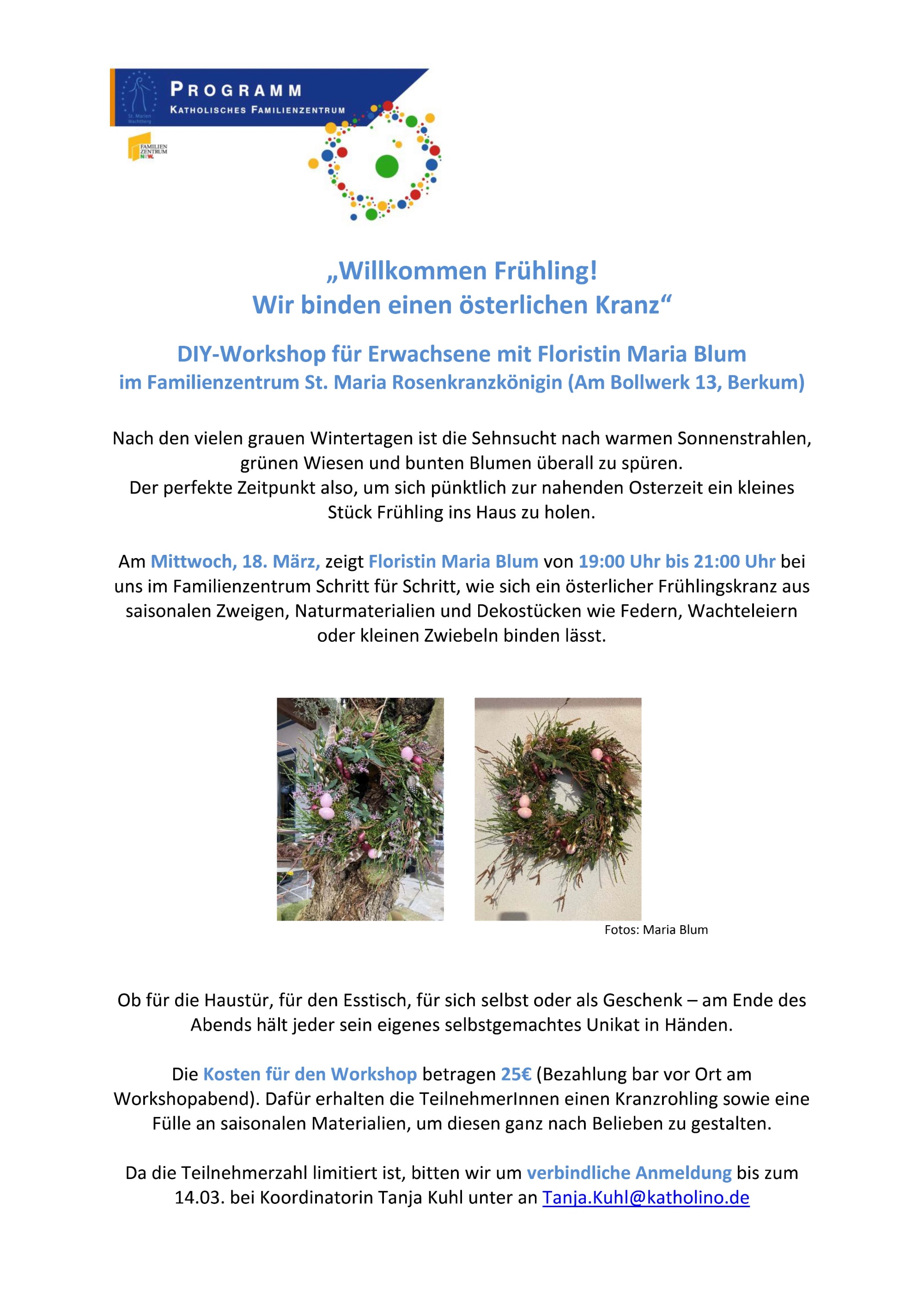 Plakat Wir binden Frühjahrskränze